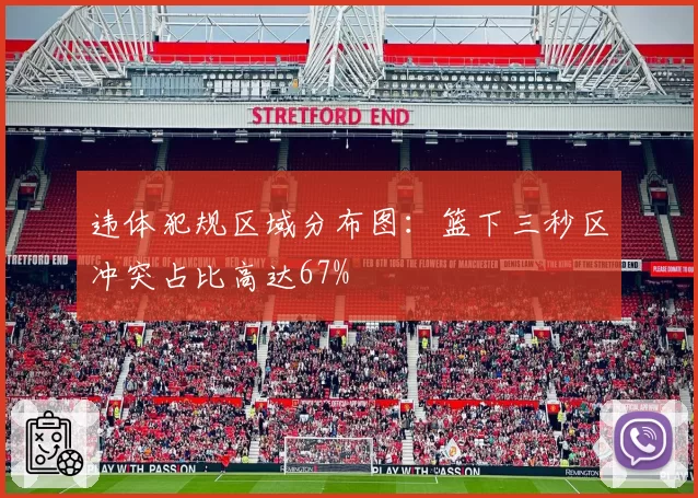 违体犯规区域分布图：篮下三秒区冲突占比高达67%